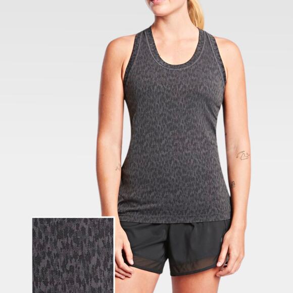 Athleta Size M Momentum Allure Print Tank Top Racerback Dark Gray - Picture 3 of 9